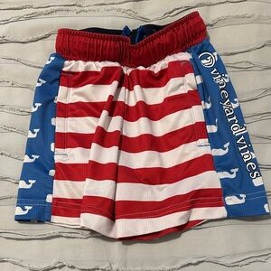 Vineyard Vines Kids Red and Blue Whale Shorts